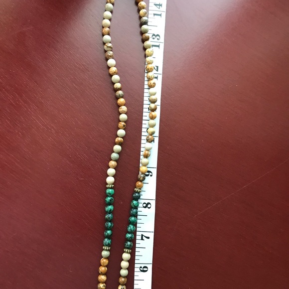 African turquoise and picture jasper Mala bracelet 6mm - Picture 4 of 6